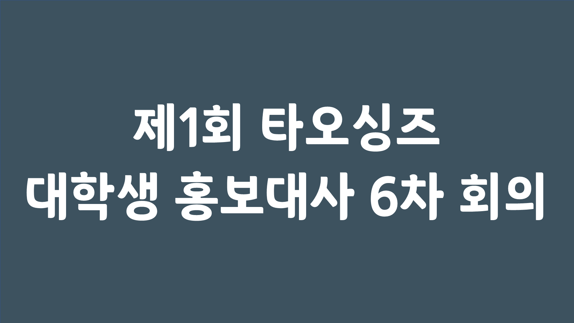 Read more about the article 제 1회 한국타오싱즈 대학생 홍보대사 6차 회의